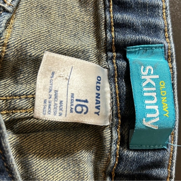 Old Navy Skinny Jeans Denim Girls Size 16 Adjustable Waist - Picture 3 of 6